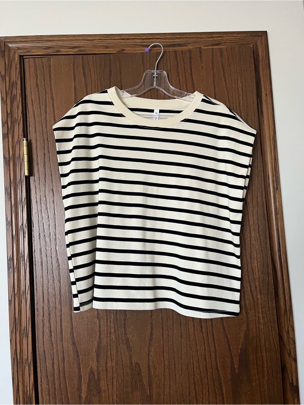 Wishlist Cream & Black Striped Short Sleeve Tee
